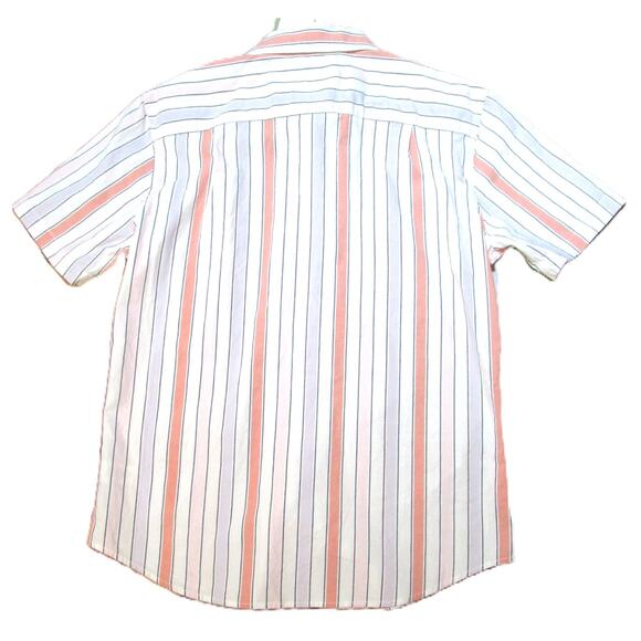Goodlfellow Men's Striped Button-Up Shirt Size Medium Lavender Pink Orange White - Picture 3 of 6